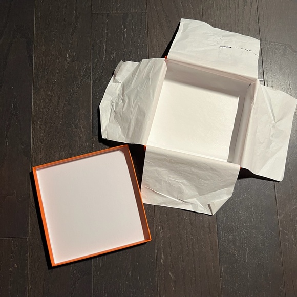 Hermes medium shoe empty box case decoration storage orange - Picture 2 of 9